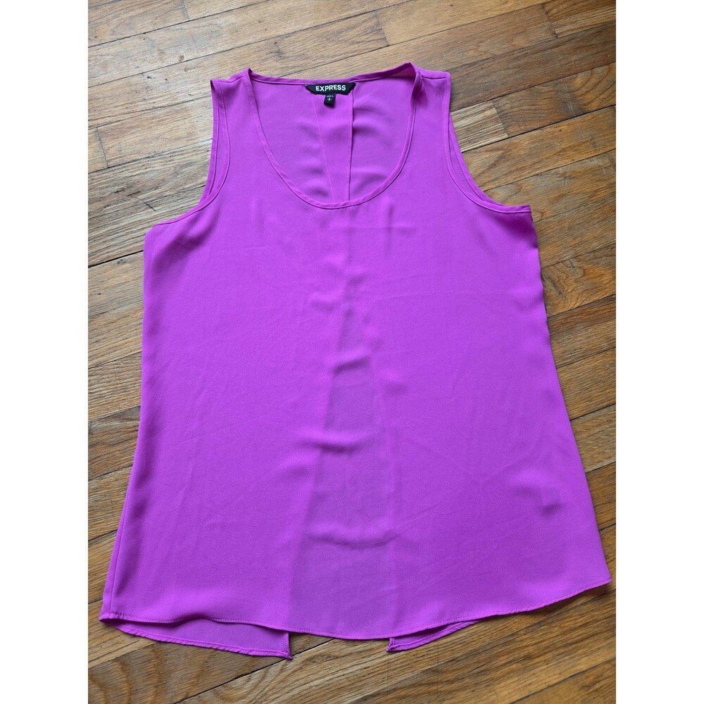 Express Women's Purple sheer scoop neck Sleeveless Blouse Top size small